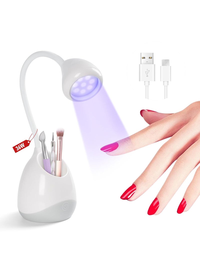 SAVILAND Rechargeable Nail Led Lamp - 36W Mini U V Light for Gel Nails with Nail Brush Holder Gel Nail Lamp and Flash Cure Light for Nails Portable U V Lamp for Resin Curing for Home DIY Nail Salon