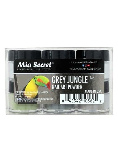 Mia Secret Acrylic Powder - Grey Jungle 6pcs (Grey Jungle 6 Piece) Nail Art Powder Collection