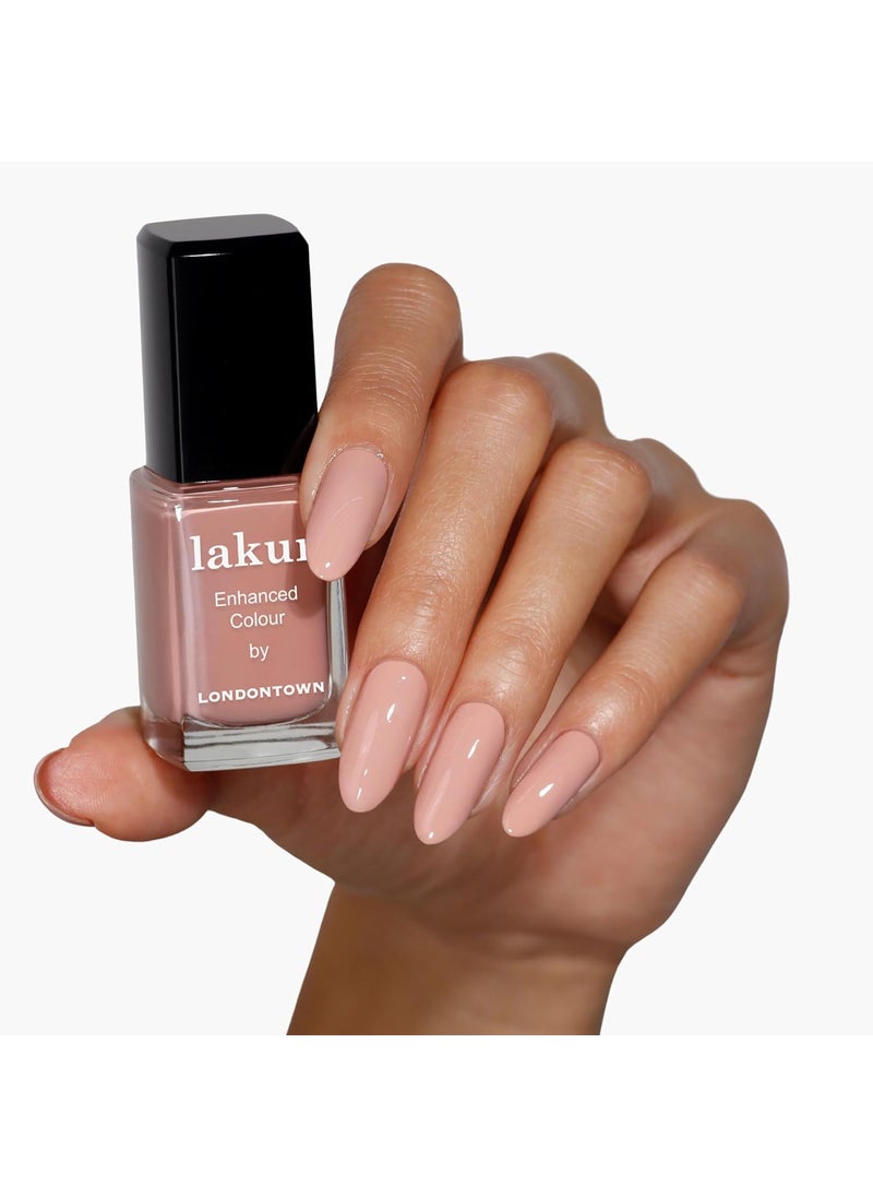 LONDONTOWN lakur Nail Polish - Chip-Resistant, Non-Toxic, Conditions & Hydrates Nails | Glossy Neutral Rose Latte Creme, 0.40 fl oz