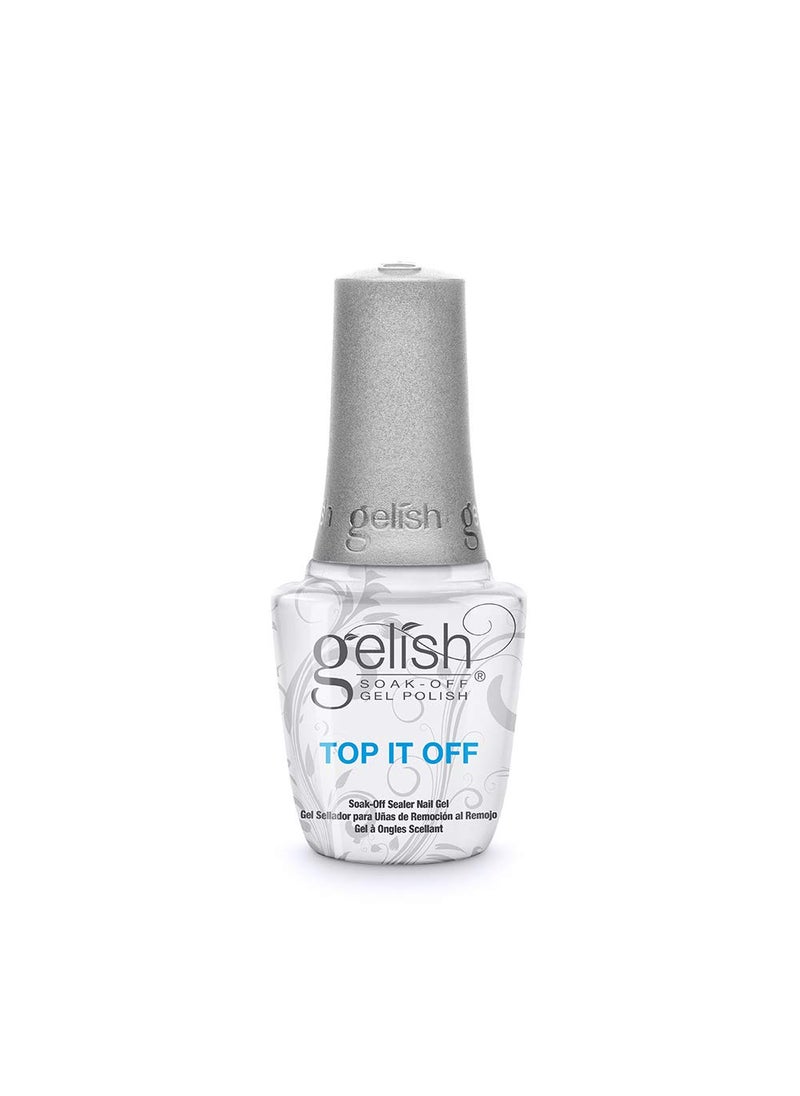Gelish Top It Off, Sealer Gel Top Coat LED Polish, High-Gloss Nail Polish Top Coat for Long-Lasting Shine and Durability - Perfect for Professional and At-Home Use, 0.5 oz