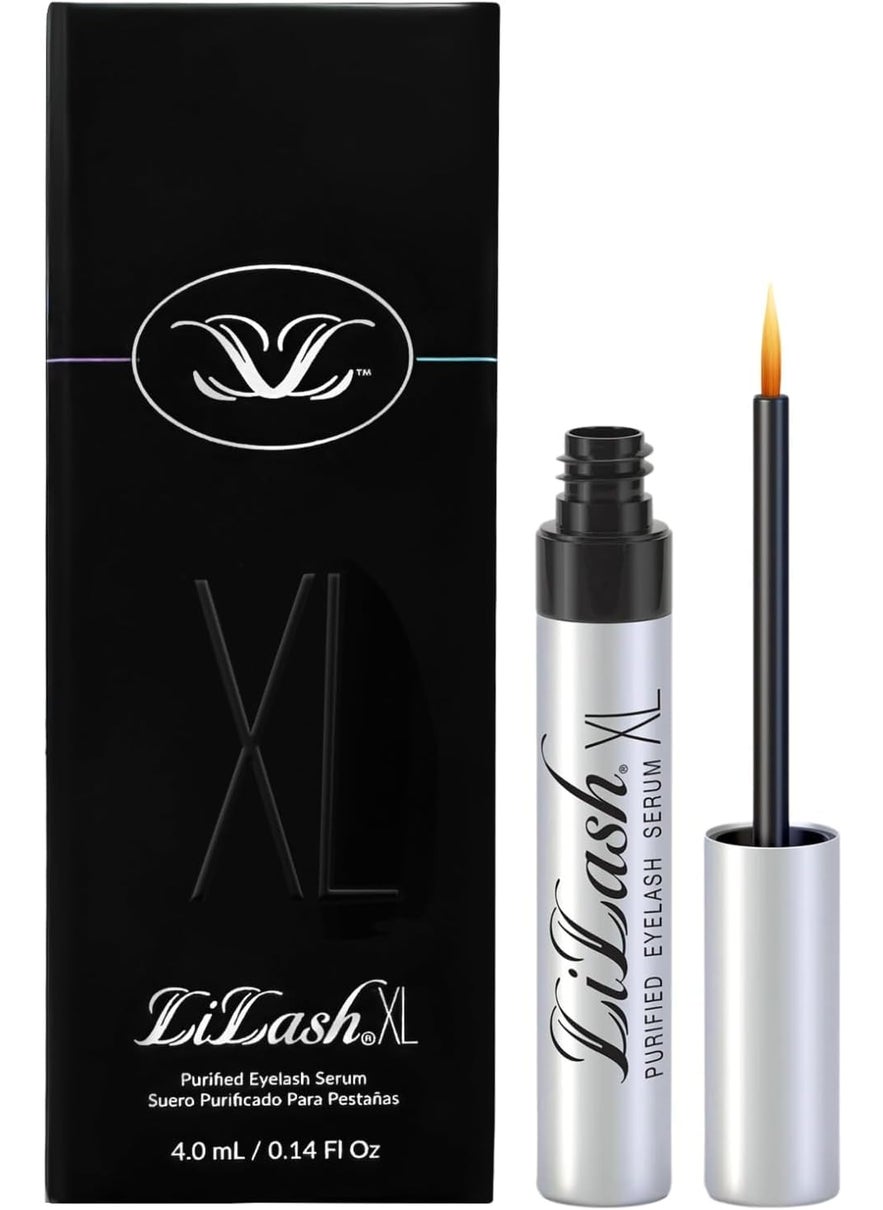 LiLash Purified Eyelash Physician-Formulated Serum XL for Fuller & Longer Looking Eyelashes | Natural Eyelash Enhancer Safe for Sensitive Eyes & Contact Lens Wearers | 6-Month Supply (4mL)