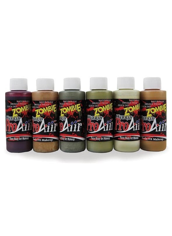 ProAiir Face and Body Painting Makeup - 6 Zombie Colors - 4.2 oz (120ml)