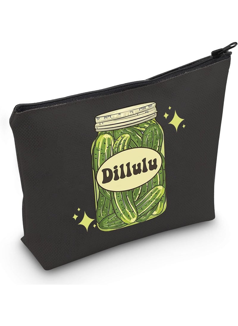 JXGZSO Dill Pickle Cosmetic Bag Funny Dillulu Makeup Bag Canned Pickles Makeup Pouch Canning Enthusiasts Gift Cucumber Lover gift (Dillulu Bag)