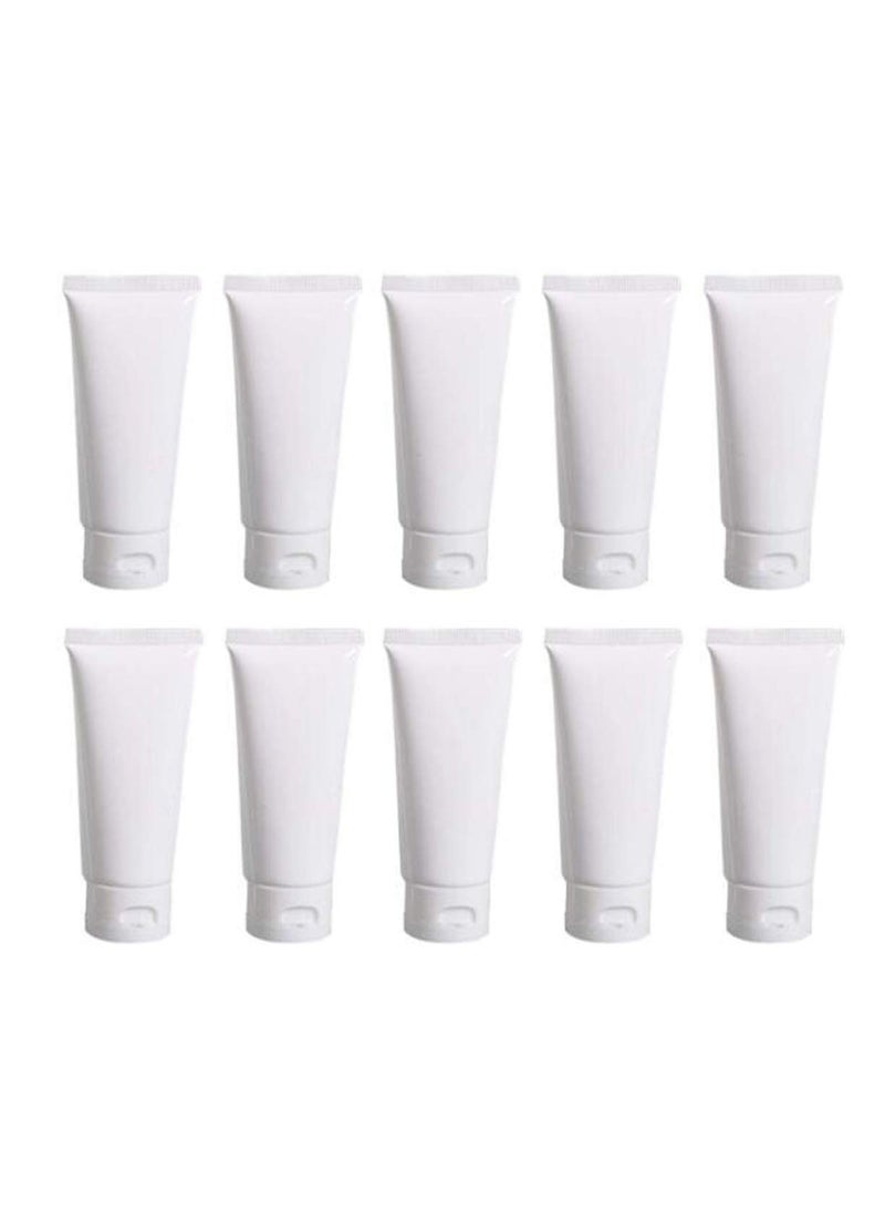 20PCS 80ml/2.7oz Plastic White Empty Refill Cosmetic Packing Bottle Jars with Flip Cover Makeup Water Cleanser Shower Gel Emulsion Lotion Liquid Sample Storage Container