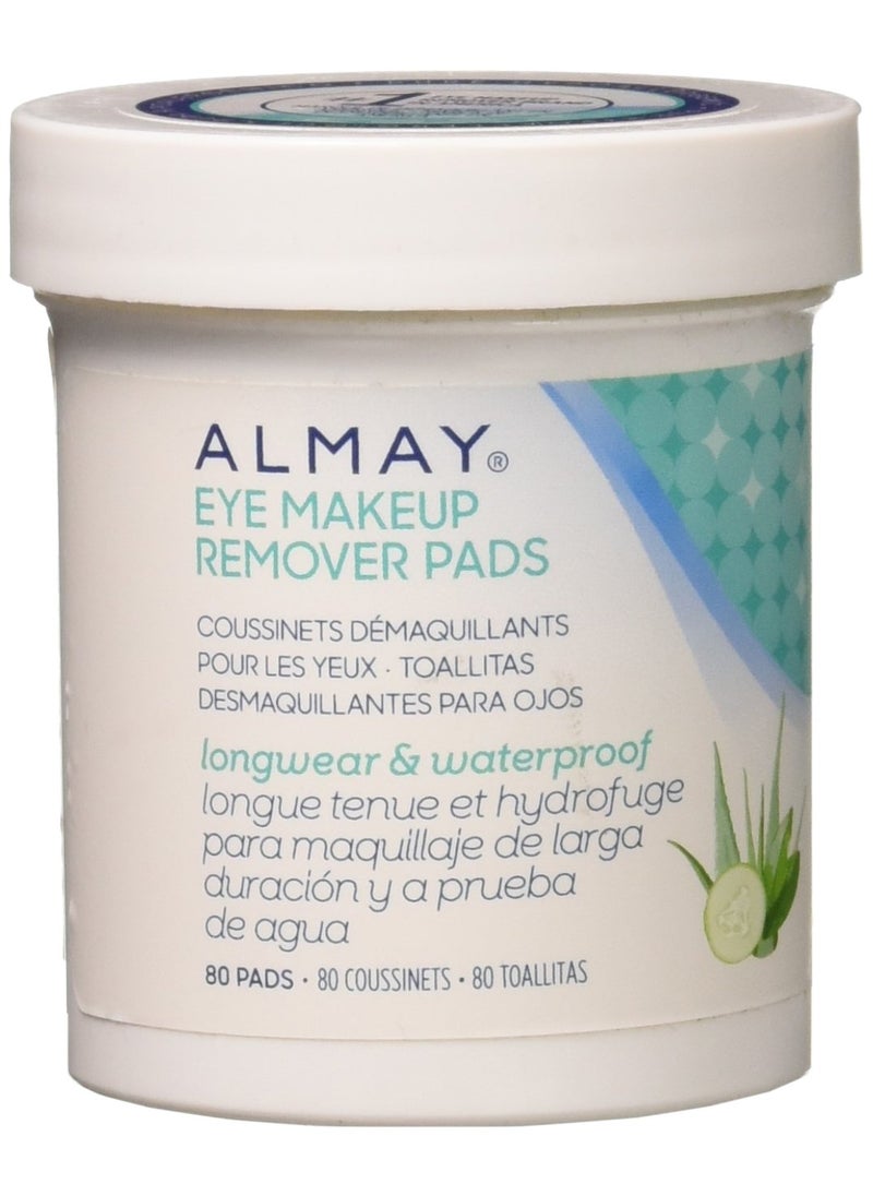 Almay Longwear & Waterproof Eye Makeup Remover Pads, 80 Count