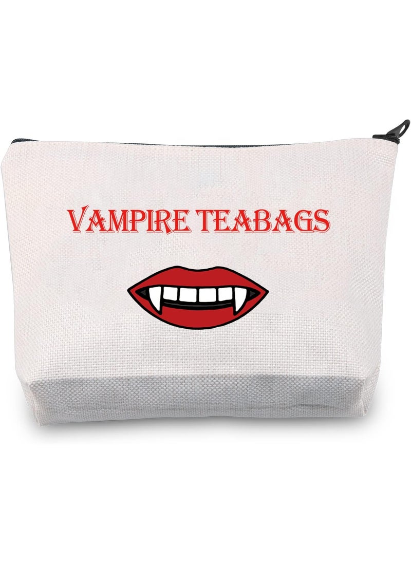 LEVLO The Vampire Series Inspired Gift Funny Vampire Teabag Makeup Bag Gift for Women Fans (The Vampire Teabag)