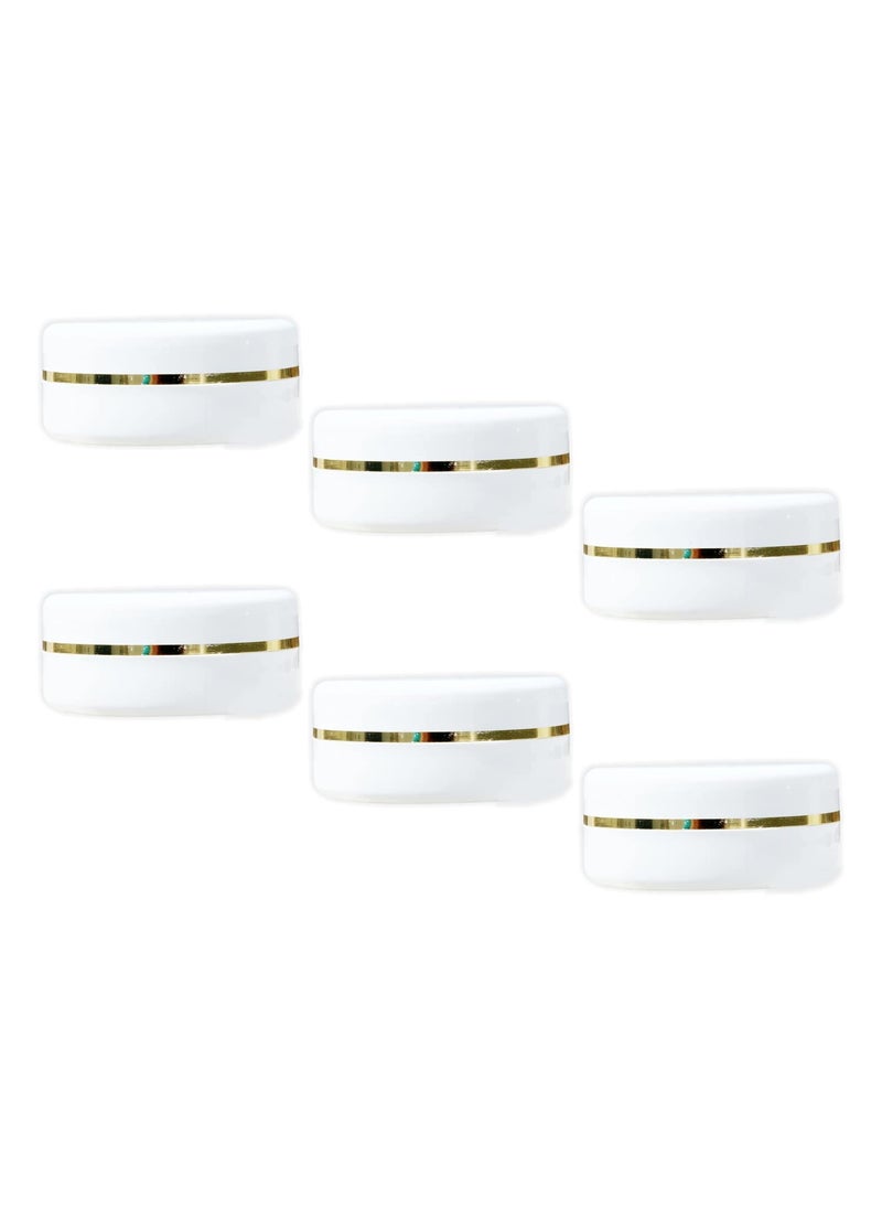 White Plastic Jar with Dome Lid 50gm (1.7 Oz) Refillable Make-up Cosmetic Jars Empty Face Cream Eye Shadow Lip Balm Lotion Storage Container Pot Case (Pack of 6)
