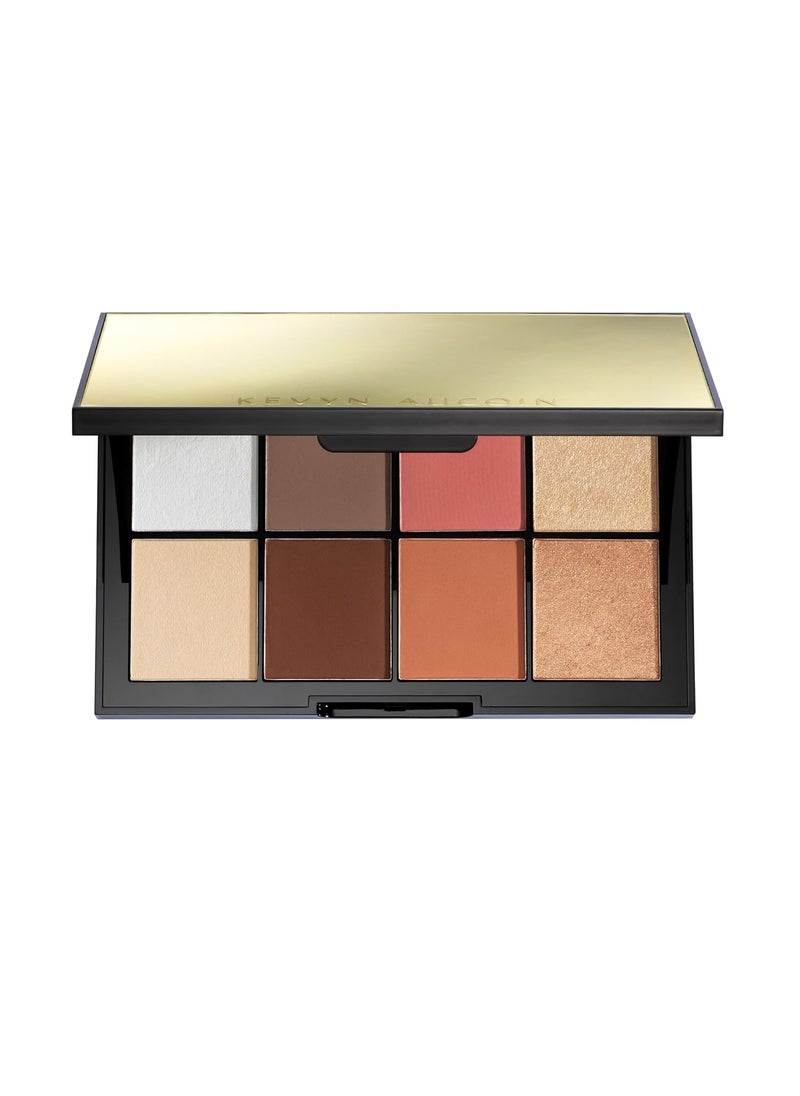 Kevyn Aucoin Sculpt and Define Contour Book: All-in-one makeup artist palette compact. Defines facial features. Eyes, cheekbone, nose & jawline. Highlighters to glow. All skin tones & shapes.
