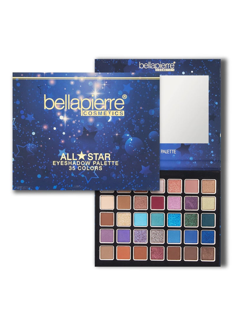 bellapierre All-Stars Eyeshadow Palette | 35 Shades in Matte, Satin, Shimmer, & Foil Finishes | Non-Toxic & Paraben Free | Vegan & Cruelty Free