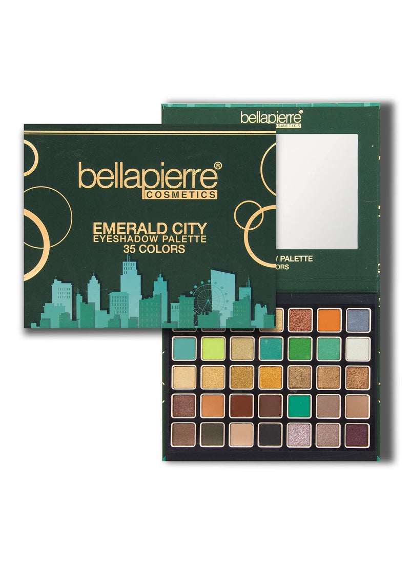 bellapierre Emerald City Eyeshadow Makeup Palette | 35 Color Shades in a Range of Matte, Satin, Shimmer, and Foil Finishes | Non-Toxic and Paraben Free | Vegan and Cruelty Free
