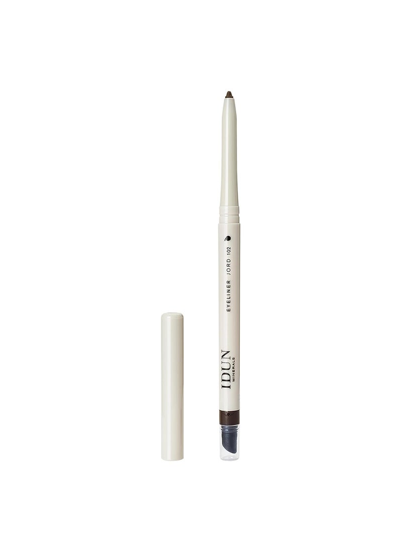 Creamy Eyeliner - Precision Pen for Flawless Eye Looks - Skin Nourishing Mineral Formula - Fine Tipped Point and Angled Smudging Tool for Sharp or Smoky Designs - 102 Jord - 0.012 oz