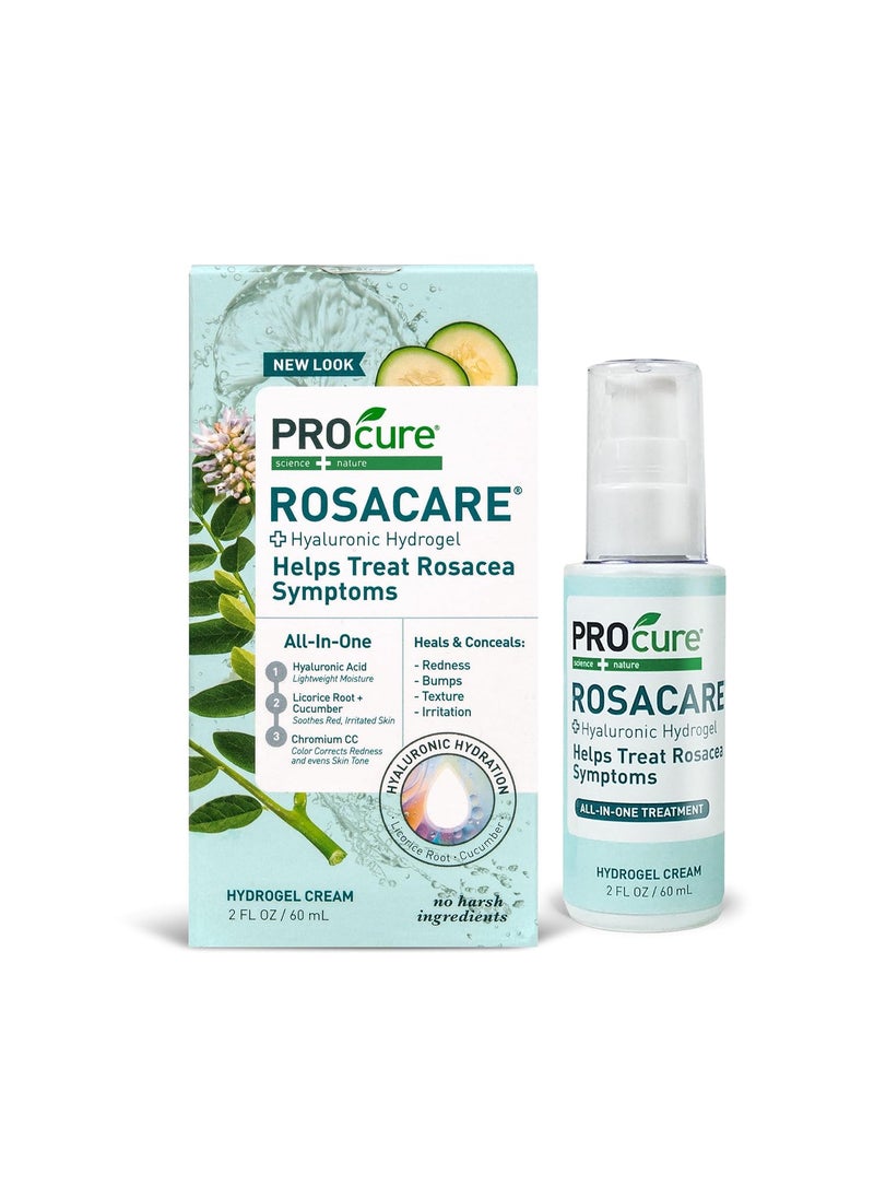PROcure Rosacare Medicated Redness Reduction CC Face Cream, Hyaluronic Hydrogel for Rosacea Symptoms, 2 Ounce