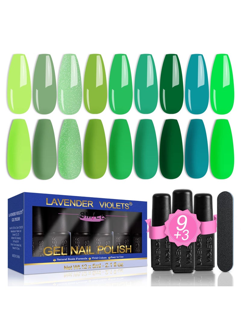Lavender Violets Gel Nail Polish Kit, 9 Colors with Base, Top, Matte Top Coat, Nail File, Soak-Off UV LED C969A