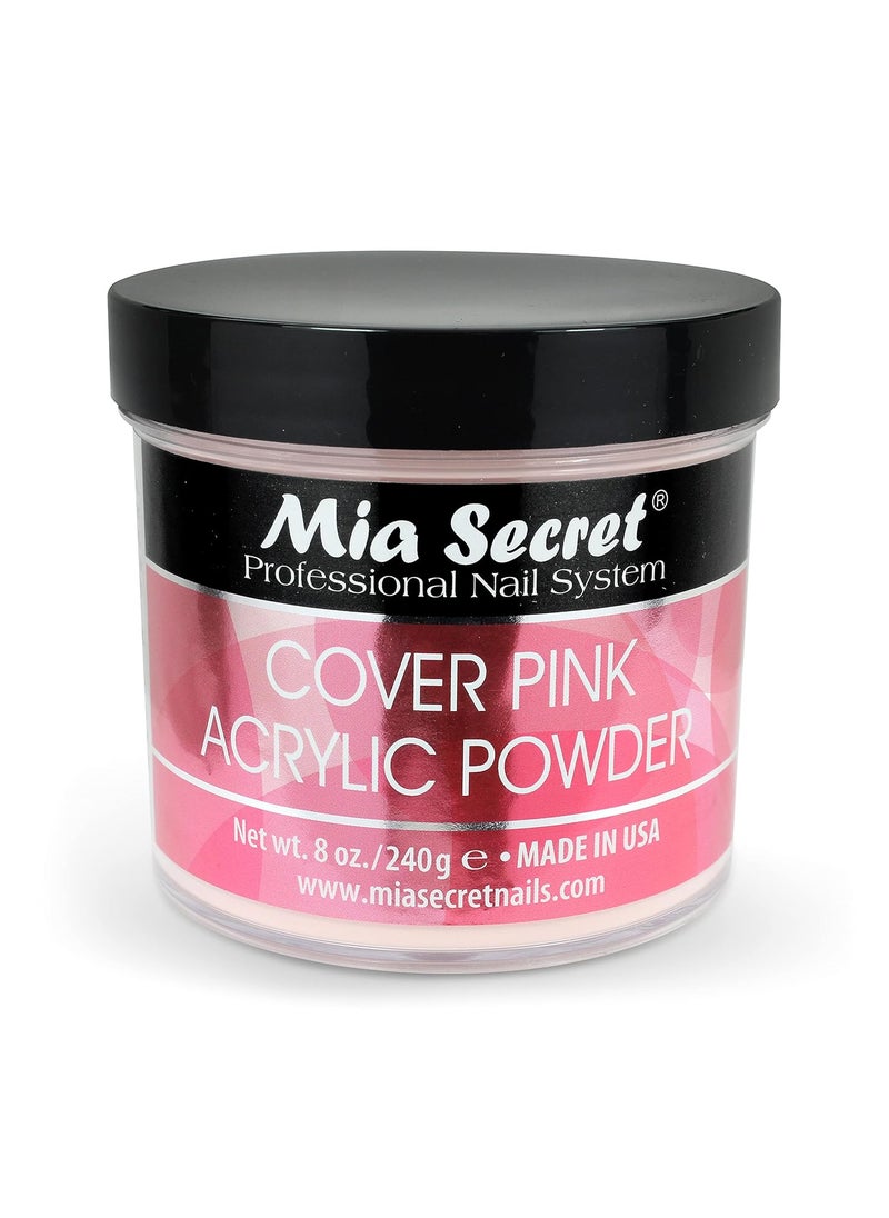 Mia Secret Cover Pink Acrylic Powder (8 oz), Professional Nail System, Ideal for Long Lasting Nails