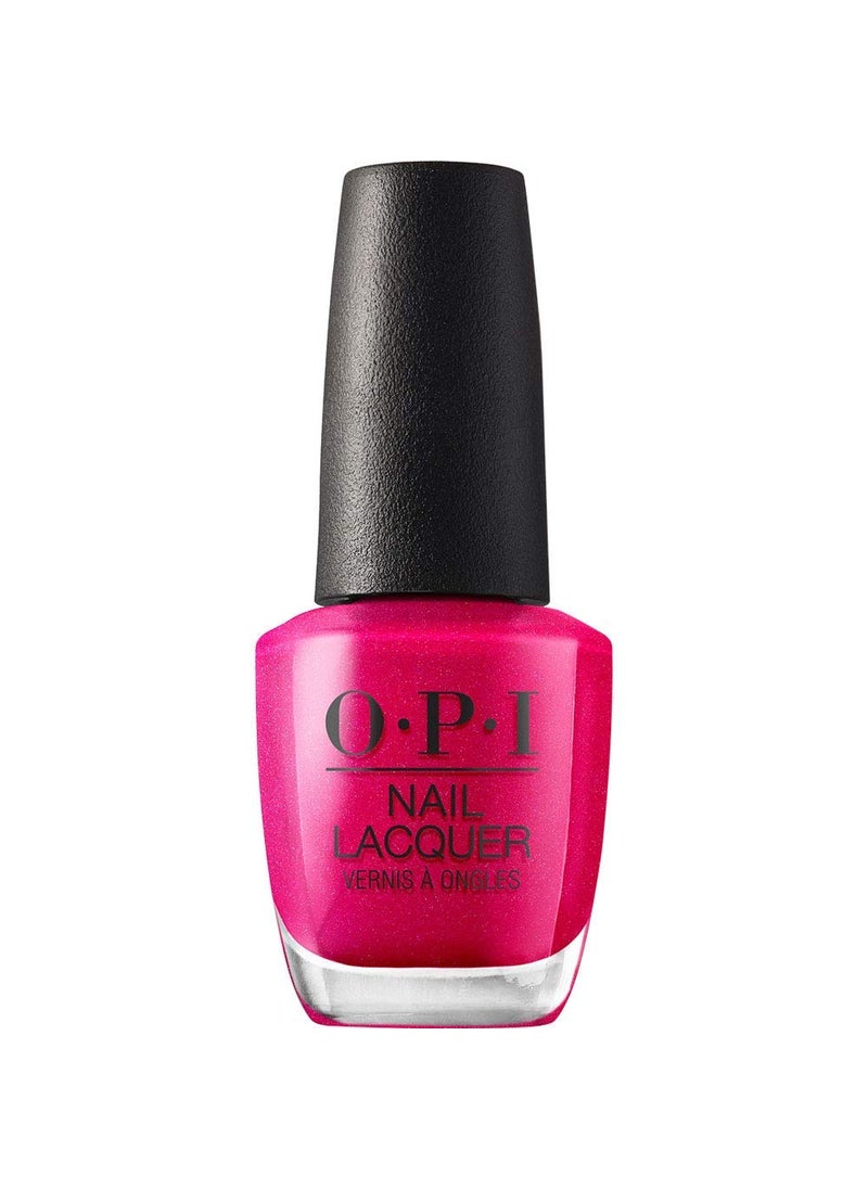 OPI Nail Lacquer Nail Polish | Opaque Dark Pink Shimmer Chip Resistant Nail Polish | Vegan, Fast Drying, Streak Free
