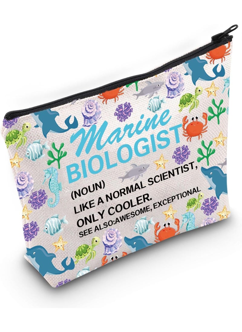 Gzrlyf Marine Biologist Makeup Bag Future Marine Biologist Gift Marine Biology Graduation Gift Ocean Life Scientist Cosmetic Bag (Marine Biologist noun)