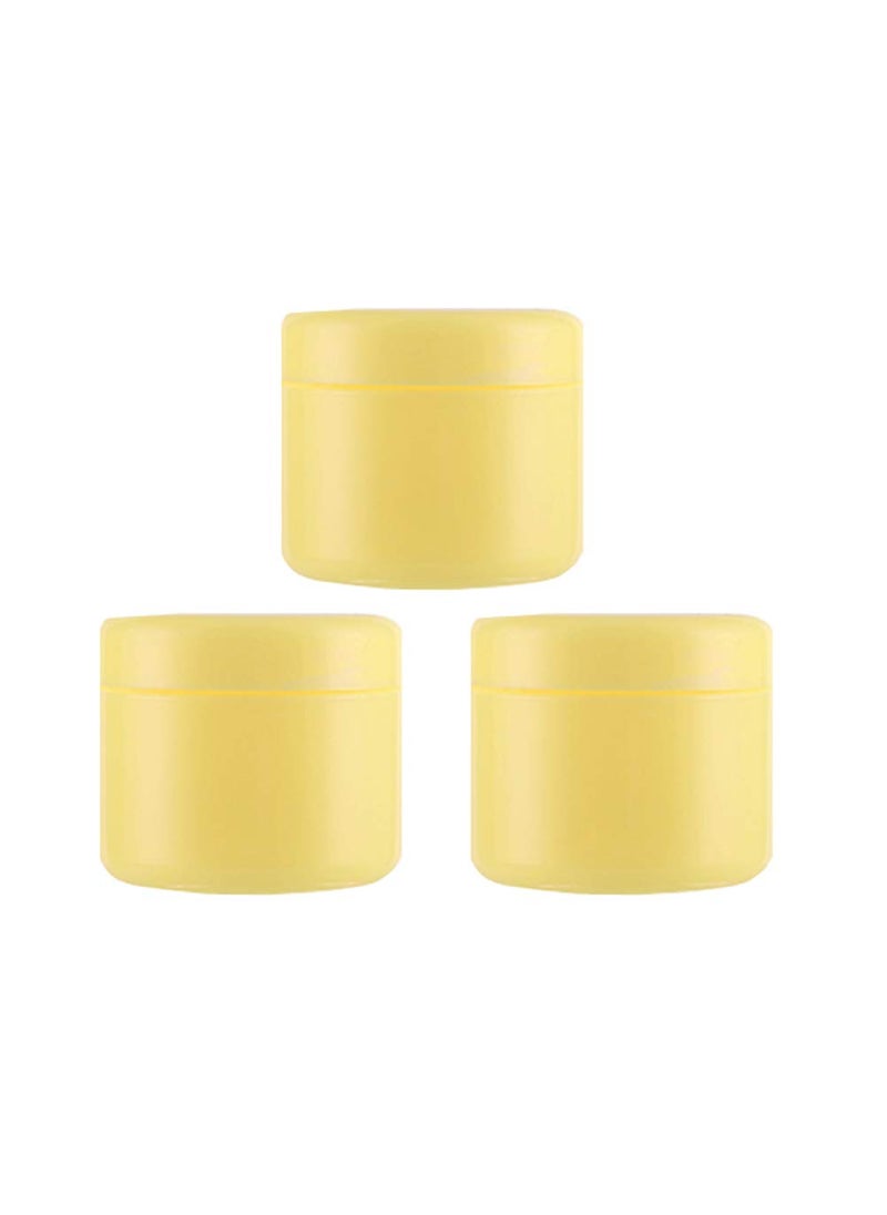 3Pcs 150ml/5oz Yellow PS Empty Refillable Leakproof Cosmetic Jars with Liners Dome Lid Facial Body Cream Pots Tins Boxes Cases Containers Dispense Sample Bottle for Cosmetic Cream Lotion Storage