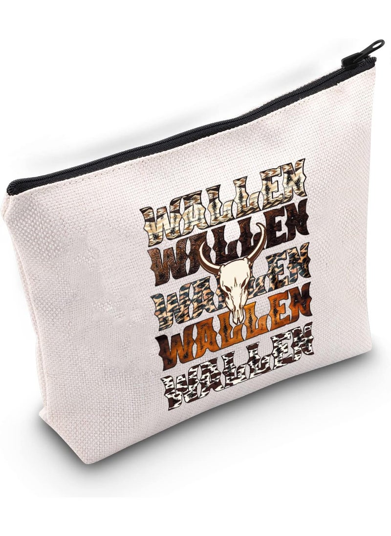 BLUPARK Women Vintage Western Rodeo Zipper Pouch Bullhead Cosmetic Bag Country Music Inspired Gift Cowboy Gift