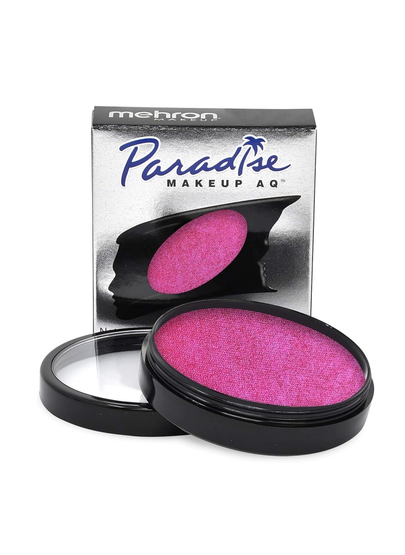 Mehron Makeup Paradise Makeup AQ Pro Size | Stage & Screen, Face & Body Painting, Special FX, Beauty, Cosplay, and Halloween | Water Activated Face Paint & Body Paint 1.4 oz (40 g) (Metallic Fuchsia)