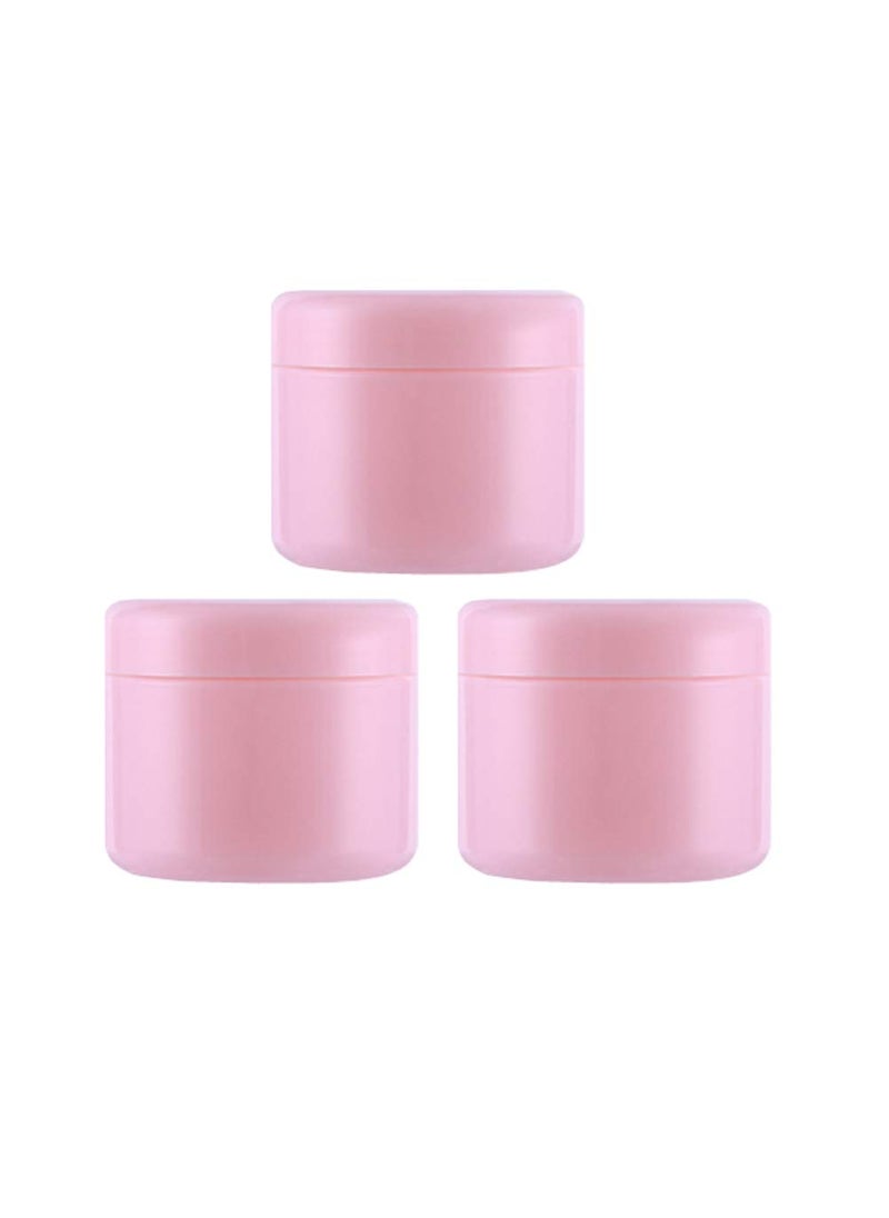 3Pcs 150ml/5oz Pink PS Empty Refillable Leakproof Cosmetic Jars with Liners Dome Lid Facial Body Cream Pots Tins Boxes Cases Containers Dispense Sample Bottle for Cosmetic Cream Lotion Storage