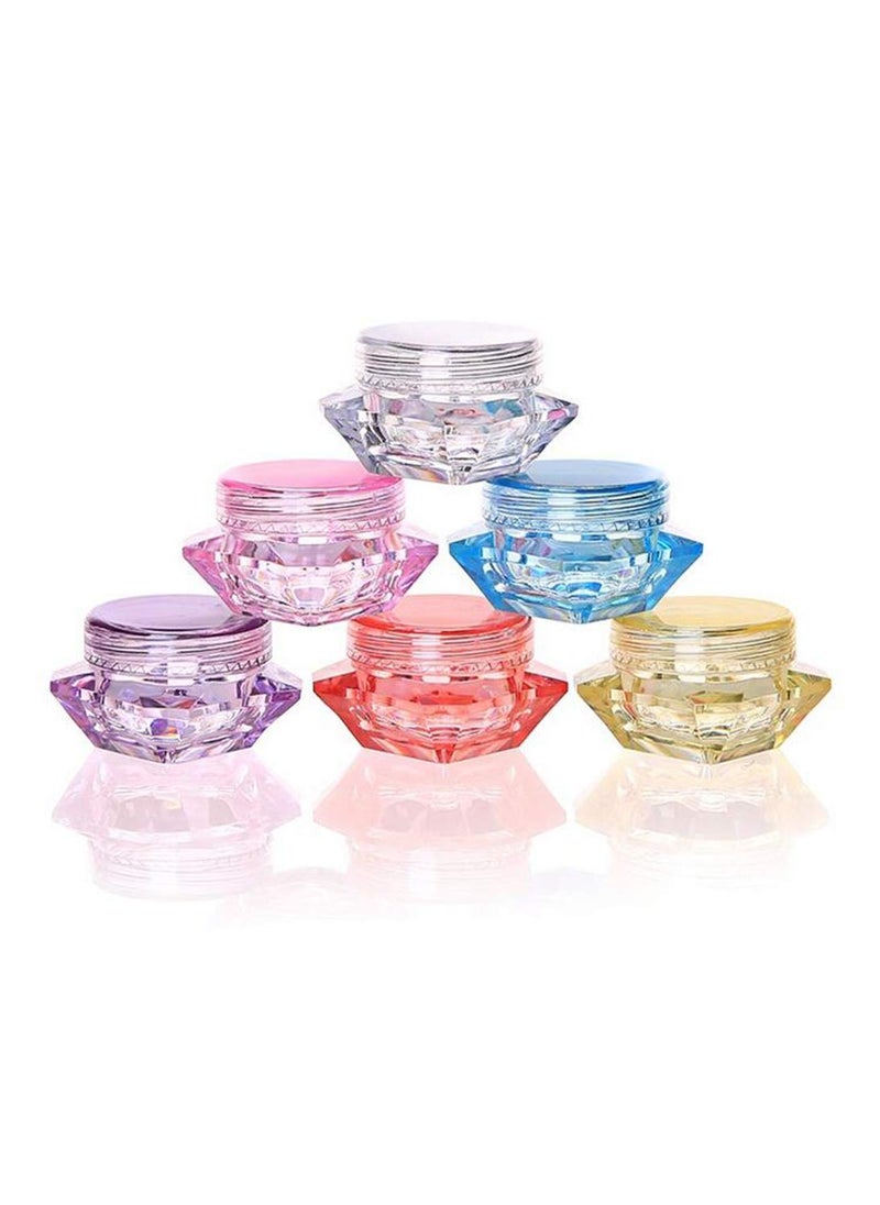 24PCS 5g/0.17oz Empty Refill Mini Square Diamond Shaped Plastic Cosmetic Sample Container Jar Pots With Screw Cap Makeup Bottle Face Cream Lotion Eye Shadow Powder Storage Holder(Color Random)