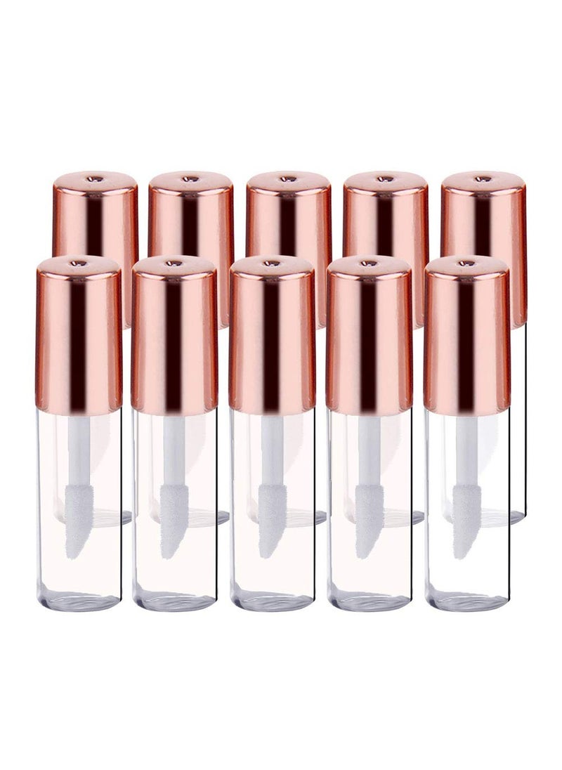 12Pcs 1.2ML Rose Gold Lid Mini Clear Empty Refillable Lip Gloss Tubes with Internal Lip Brush Lip Balm Oil Containers Lipstick Sample Bottles Vials Dispensers for DIY Makeup