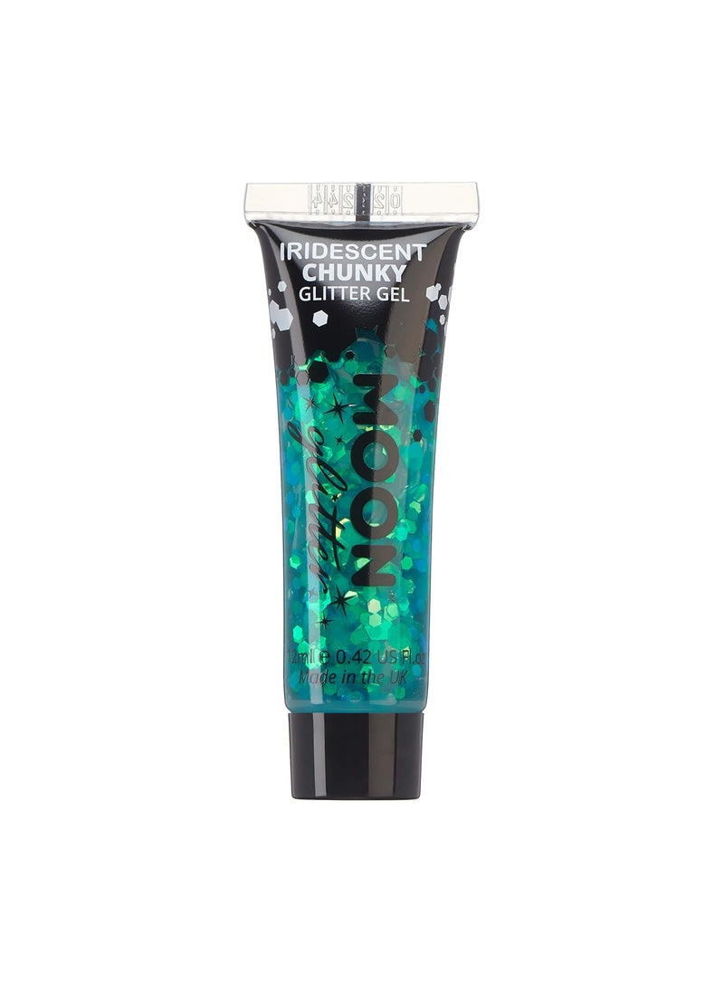 Iridescent Chunky Face & Body Glitter Gel by Moon Glitter - 12ml - Green - Glitter Face Paint