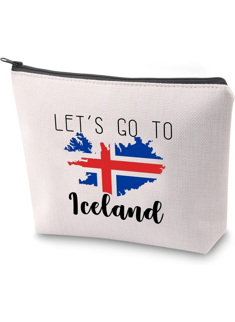 ZJXHPO New Iceland Trip Travel Case Iceland Travel Journal Makeup Bag New Iceland Gift Souvenir New Iceland Vacation Travel Gift Travel Lover Gift (Iceland)