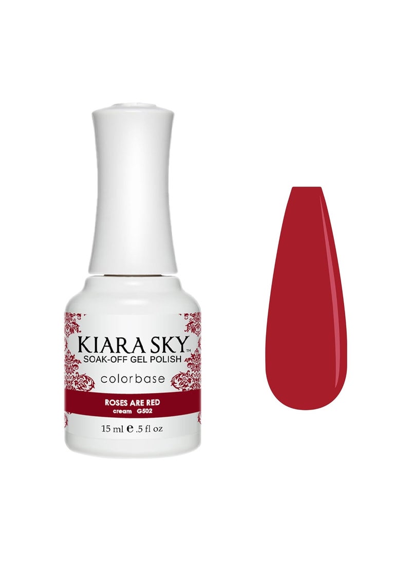 KIARA SKY Soak Off Gel Nail Polish 0.5 fl oz, ROSES ARE RED (G502)