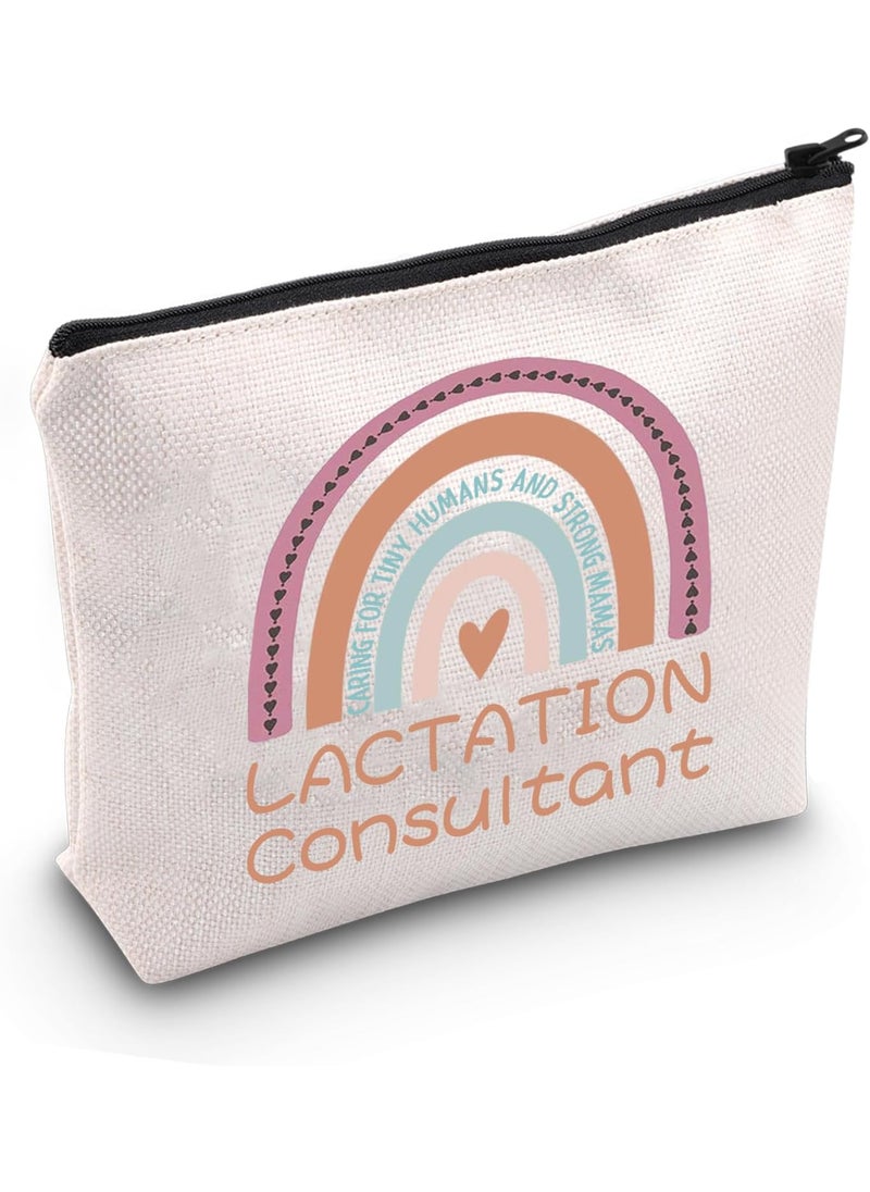 JXGZSO Lactation Consultant Gift Lactation Caring For Tiny Humans and Strong Mamas Consultant Rainbow Cosmetic Bag (LACTATION Consultant Bag)