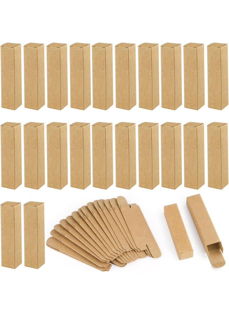 Cositina 100 Pack 0.78 * 0.78 * 3.34 inch Kraft Paper Lipstick Box Rectangle Lip Balm Kraft Boxes Essence Oil Bottle Packaging Organzier for Makeup Sample Tube Storage DIY Gifts - Brown
