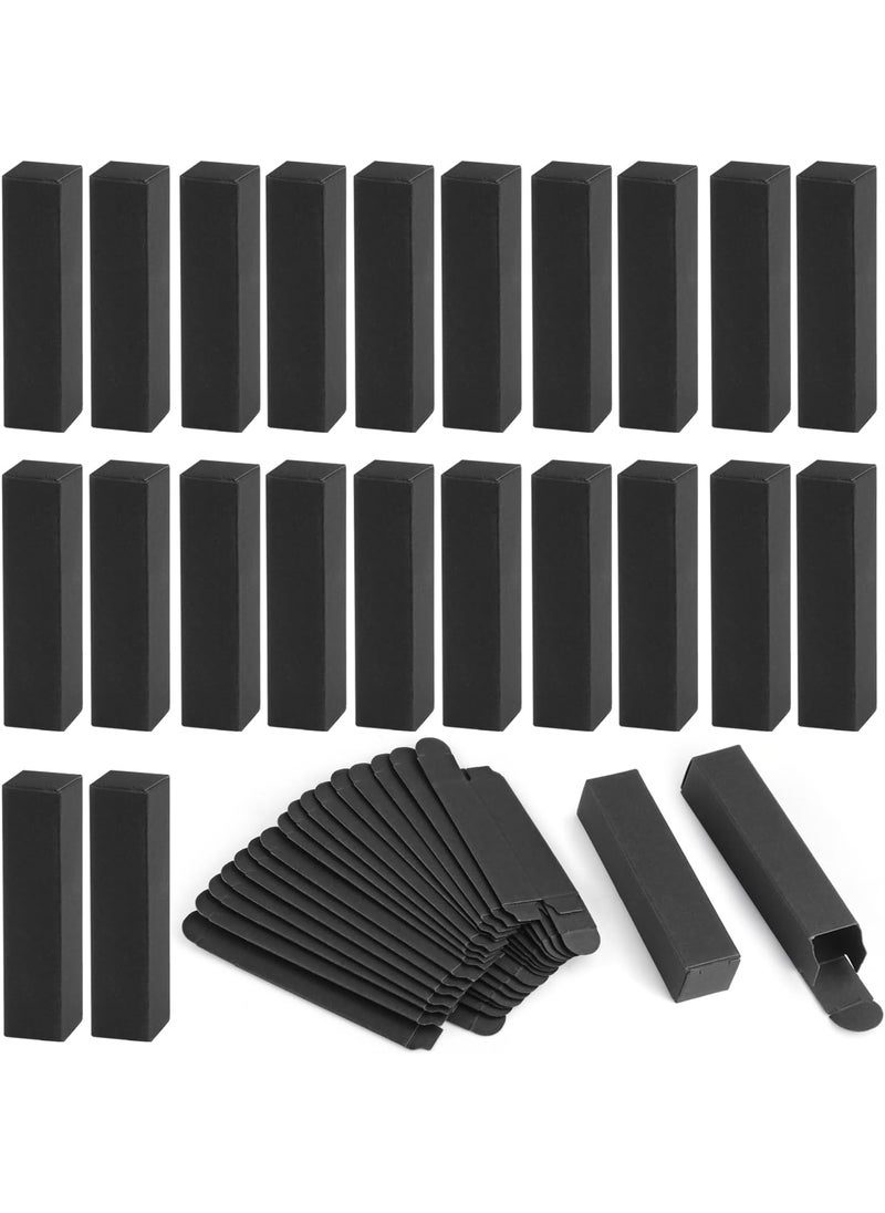 Cositina 100 Pack 0.78 * 0.78 * 3.34 inch Kraft Paper Lipstick Box Rectangle Lip Balm Kraft Boxes Essence Oil Bottle Packaging Organzier for Makeup Sample Tube Storage DIY Gifts - Black