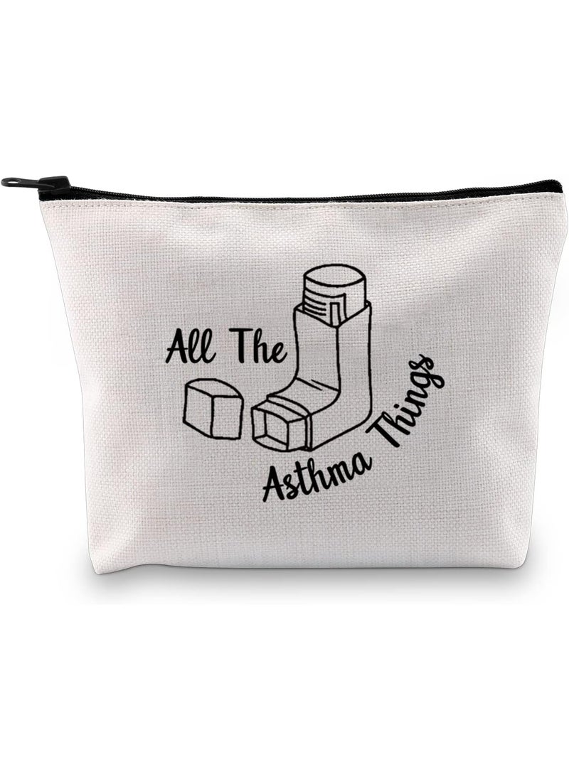 JXGZSO Funny Adthma Gift All The Asthma Things Bag With Zipper Asthma Inhaler Awareness Gift