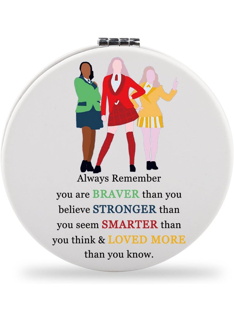 SEIRAA Heathers Musical Pocket Mirror Heathers Musical Gifts Heathers Musical Makeup Mirror Heathers Musical Merchandise (Green Red Yellow Gril)