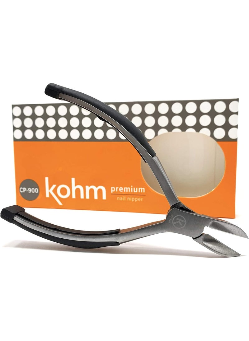 Kohm Toenail Clippers | Soft Rubber Handle for Easy Use & Precision Sharp Cutting | Thick, Fungal & Ingrown Nail Cutter for Men, Women, Seniors & Pets