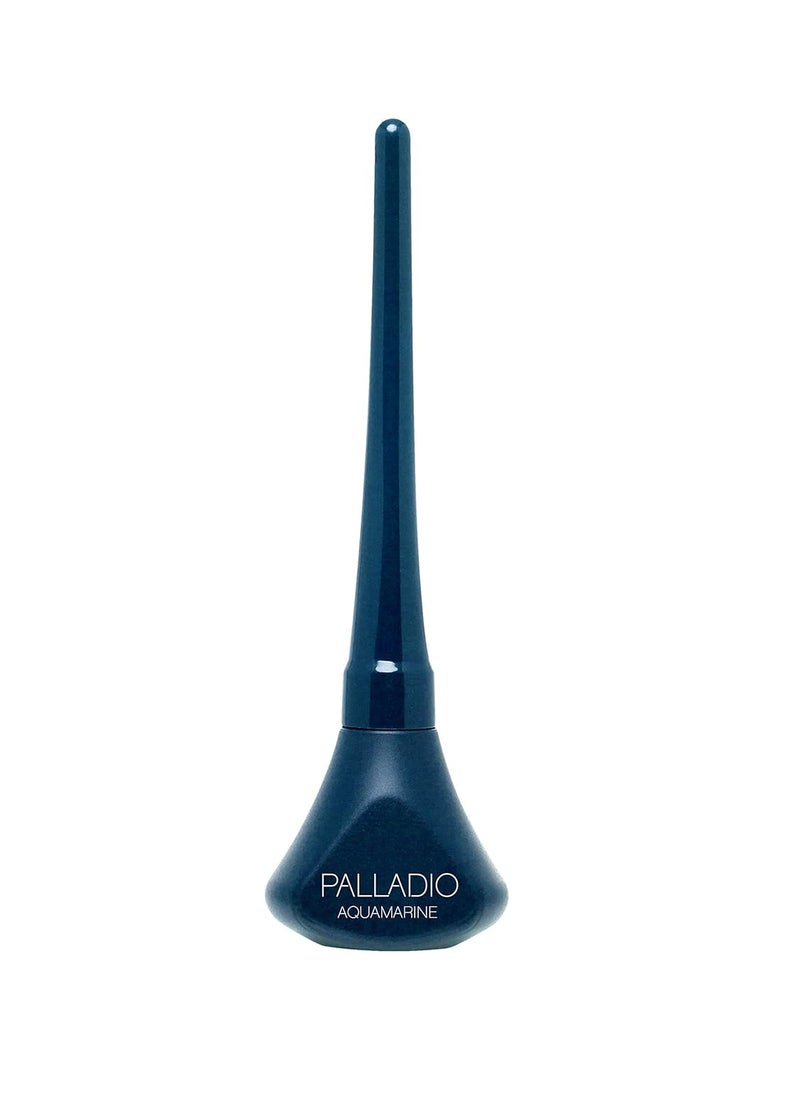 Palladio Liquid Eyeliner, Highly Pigmented and Waterproof Eyeliner, For Intense Eye Definition, Smear-proof Eyeliner Liquid, Includes Easy Grip Wand and Felt Tip Eyeliner Applicator, Aquamarine