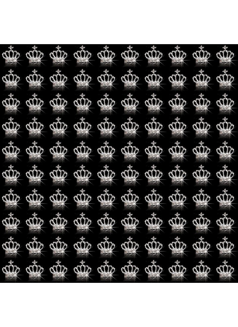 JERCLITY 100 Pieces 3D Silver Alloy Crown Nail Charms Studs Crown Diamonds Nail Art Nail Jewels Set Crown Nail Studs Clear Crystals Manicure Jewelry for Women Girls (0.35inchx0.39inch)