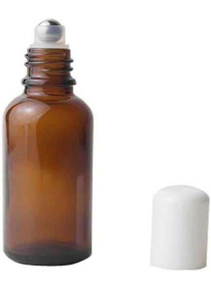 3PCS 20ml/0.67oz Empty Glass Roll-on Bottles with Stainless Steel Roller Balls and White Cap for Essential Oil Perfumes Lip Balms Container