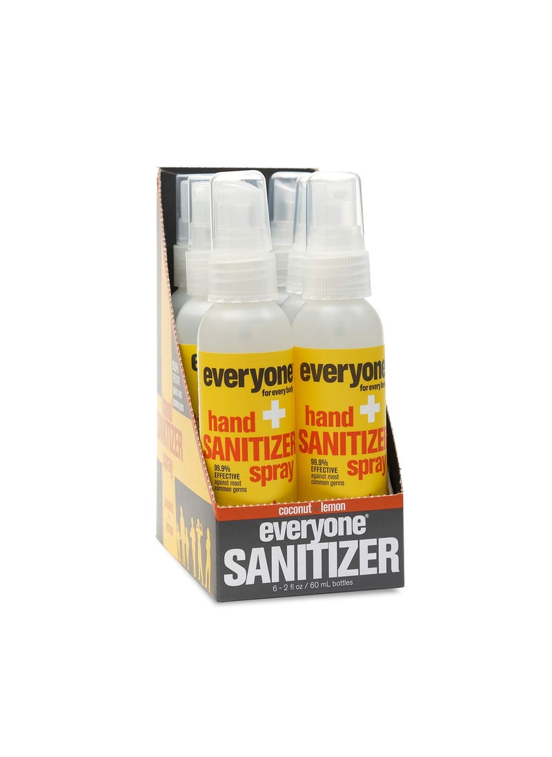 everyone for every body Hand Sanitizer Spray Coconut and Lemon Travel Size 2 Ounce 6 Count