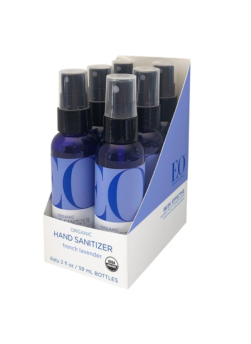 EO Organic Hand Sanitizer Spray French Lavender 2 Ounce 6 Count