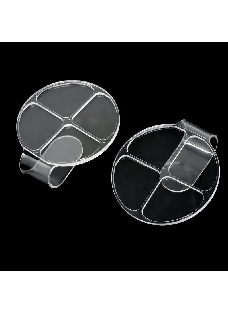yueton 2PCS Acrylic Makeup Mixing Tray Makeup Palette Spatula Eyeshadow Makeup Hand Palette Nail Art Transparent Palette Hand Makeup Mixing Palette Cosmetic Foundation Dish for Makeup Foundation