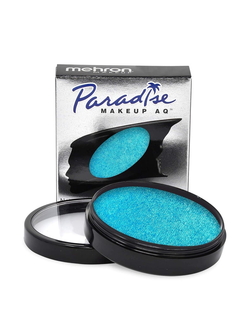 Mehron Makeup Paradise Makeup AQ Pro Size | Stage & Screen, Face & Body Painting, Special FX, Beauty, Cosplay, and Halloween | Water Activated Face Paint & Body Paint 1.4 oz (40 g) (Metallic Blue)