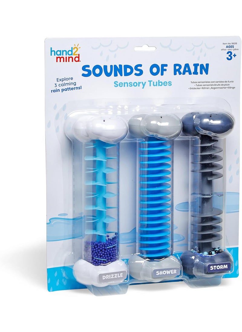 hand2mind Sounds of Rain Sensory Tubes, Rainmaker Fidget Tubes, Weather Toys, Rain Stick Instrument, Toddler Science Toys, Calming Toys for Kids, Play Therapy Toys, Calm Down Corner Supplies