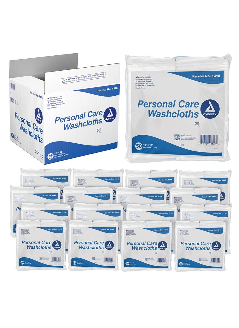 Dynarex Personal Cleansing Washcloths - 12 x 13
