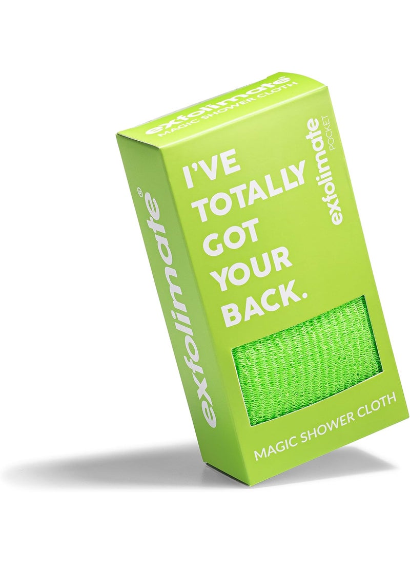 ExfoliMATE | Magic Exfoliating Shower Cloth Gently Removes Dead Skin for a Youthful Clear Complexion (Pocket 2.0, Green)