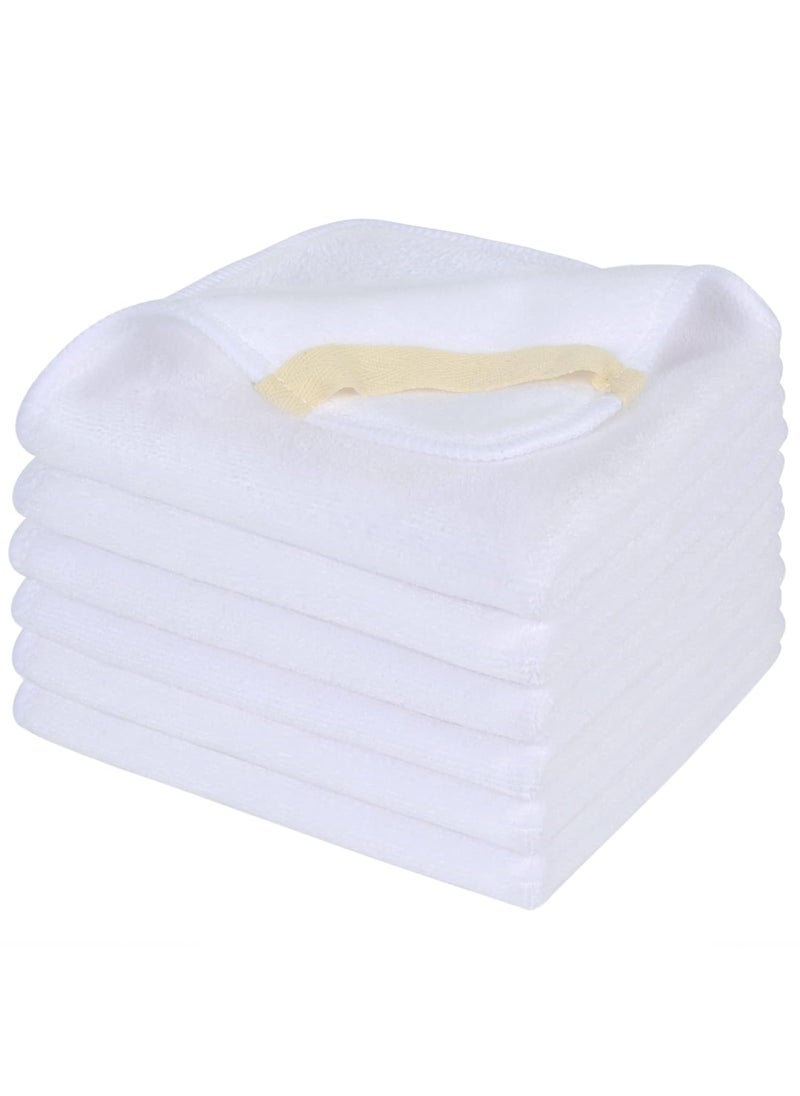 SINLAND Microfiber Facial Cloths Fast Drying Washcloth 12inch x 12inch White 6 pack