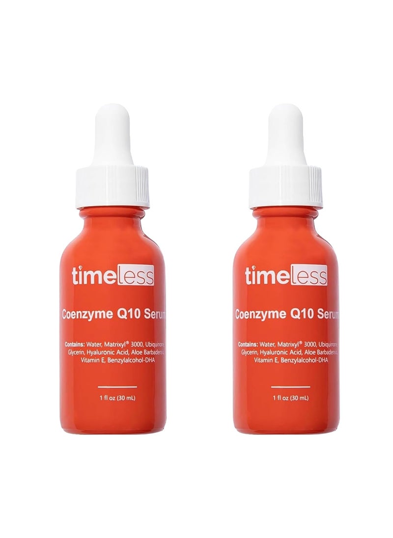 Timeless Skin Care Coenzyme Q10 Serum - Skin Care Serum for Smoothing - Fragrance-Free - Coenzyme Q10 - with Hyaluronic Acid - 1 oz (Pack of 2)