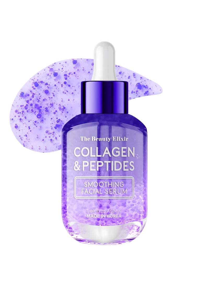 Beauty Elixir Collagen & Peptides Serum For Face - Anti-Aging, Hydrating & Repairing Treatment for Fine Lines - Clean, Cruelty-Free Korean Skin Care - Dermatologist Tested - 1.69 oz