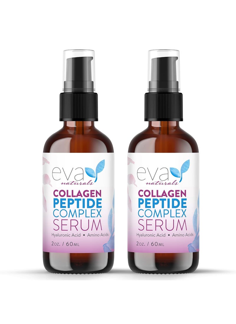 Eva Naturals Collagen Peptide Serum - Anti-Aging, Dark Spot Corrector, Skin Hydrator, Unisex, 2 oz