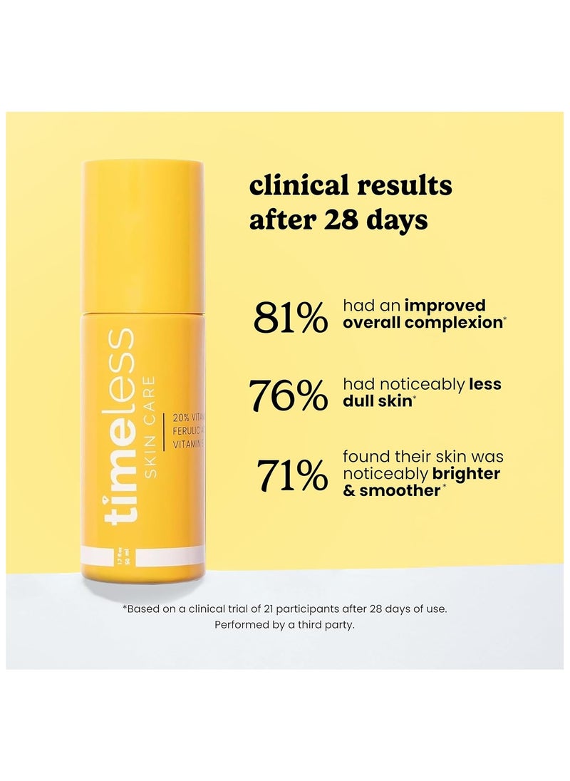 Timeless 20% Vitamin C + E + Ferulic Acid Serum Antioxidant Whitening Brightening Skincare 30ml